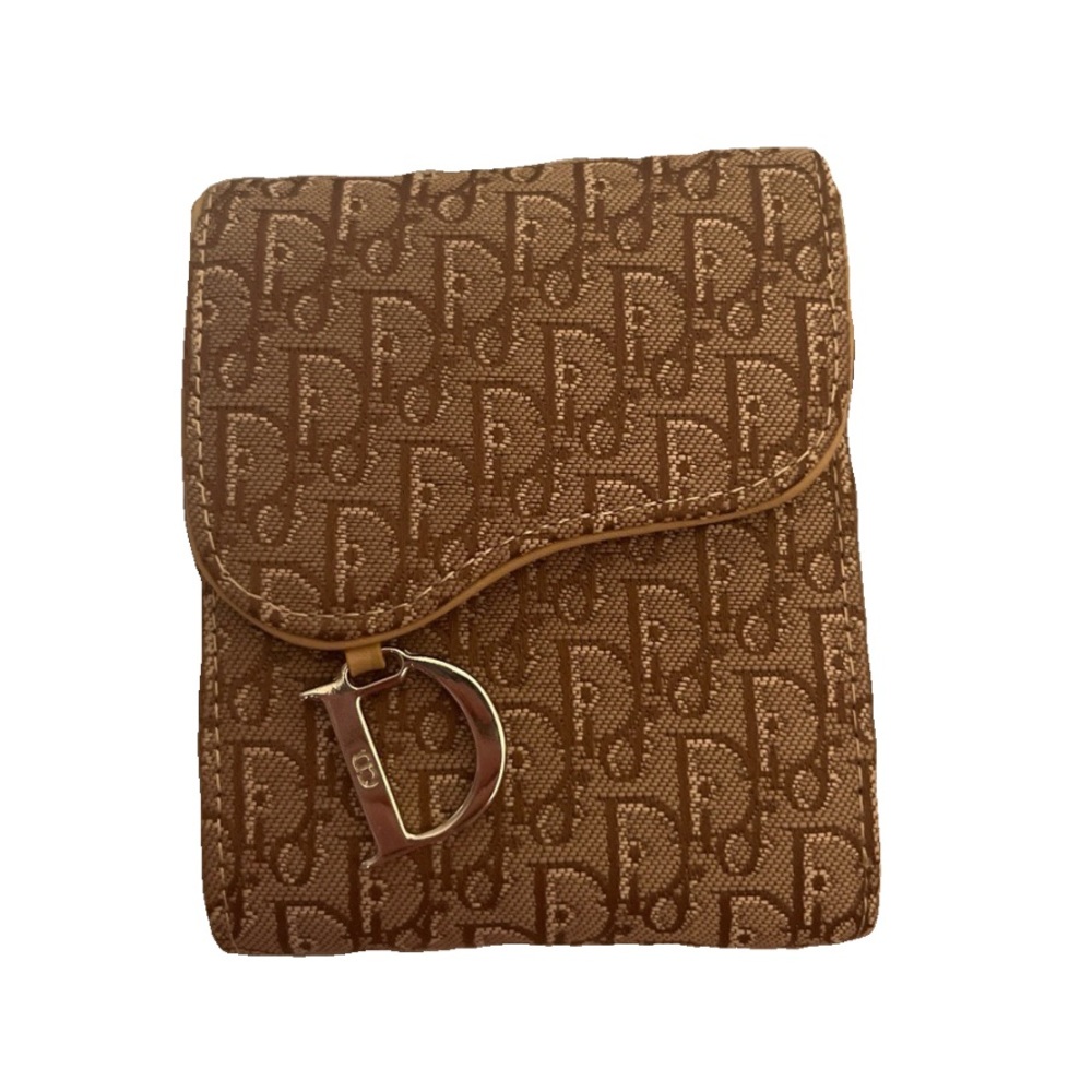 Dior Tan Monogram Pouch with Gold Charm